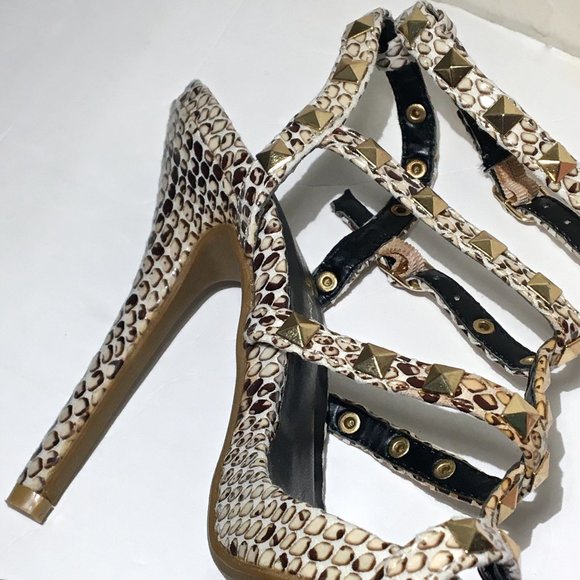 Wild Diva Lounge Snake Cage Stiletto shoes 6 NWT - Picture 8 of 14